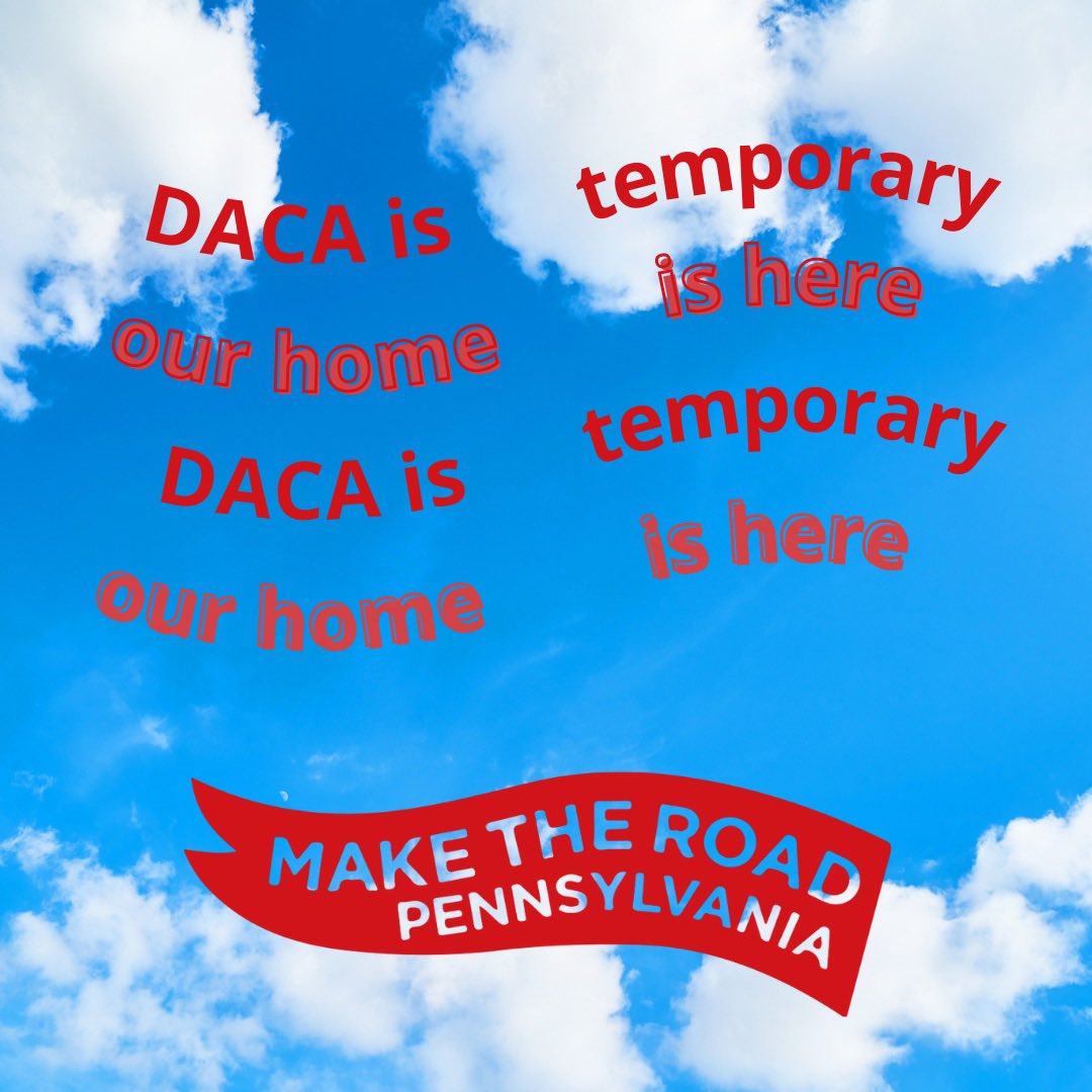 MakeTheRoadPA's tweet photo. We celebrated the Anniversary of #DACA turning 10 years old. We acknowledge #DACA is temporary, OUR home is here #dacaanniversary #daca10 https://t.co/LFsA9eUHfA