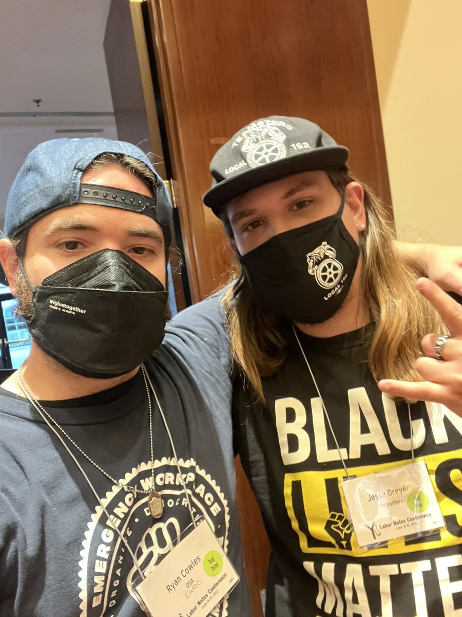 BumpyNUX's tweet image. Kicking it with @Bolshetrick in a packed house for @Teamsters’ Sean O’Brien ✌️ I guess they’re just letting anyone into #labornotes