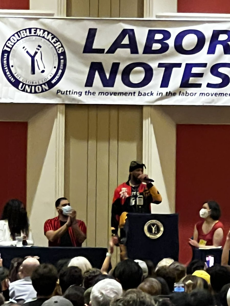 Bolshetrick's tweet image. Choice quote from @Shut_downAmazon 

“Jeff Bezos made a mistake in firing me”

#1u #LaborNotes2022