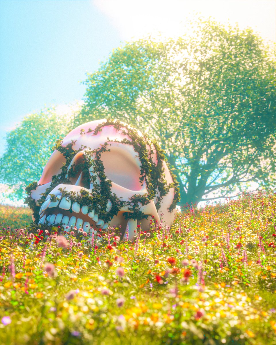 Three__Dave's tweet photo. 💀🌼 "Touch Grass"
(Daily Render #468)

#3D #Art #B3D #Cycles https://t.co/t7xm0DvGFS