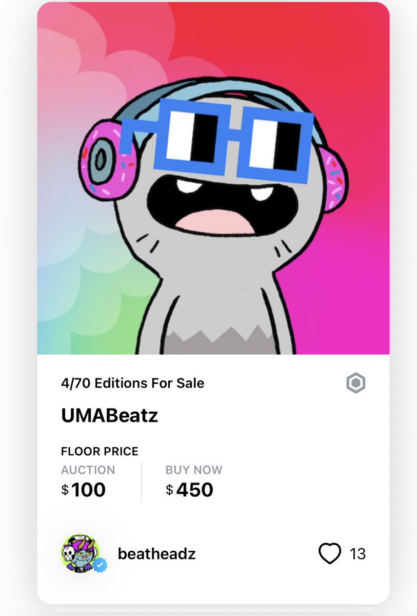 A nounish UMA has appeared! crypto.com/nft/collection… we love BeatHeadz!