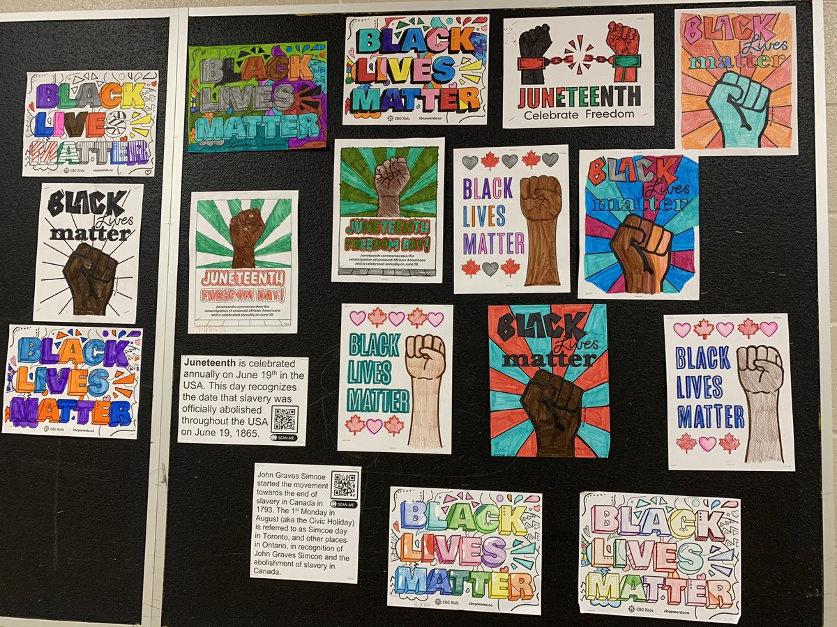 Hillcrest_HWDSB's tweet photo. Hillcrest is celebrating Juneteenth today. Thanks to Nylanna, Kylie, and Commarion for making this happen! #Juneteenth #BLM #studentempowerment https://t.co/zANpL2IcvM