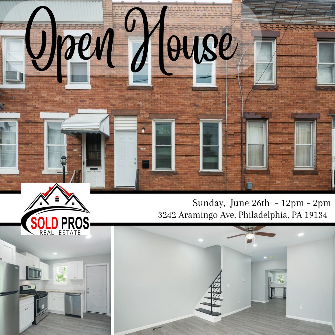 sjbroker's tweet photo. Open House! Beautifully updated townhome in the Port Richmond neighborhood of Philadelphia! 

📅 Sunday, June 26th, 2022
⏰ 12pm - 2pm
📌 3242 Aramingo Ave, Philadelphia, PA 19134 https://t.co/tL2T75UtEq