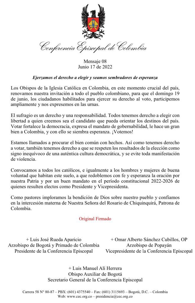 Estamos en jornada de oración de 40 horas por Colombia. La iglesia católica hace un bello llamado a la reflexión y el voto libre ciudadano,
Unidos somos luz !@RHpresidente <a href="/ingrodolfohdez/">Ing Rodolfo Hernandez 🇨🇴!</a> <a href="/CastilloMarelen/">Marelen Castillo</a> #PetroMentiroso