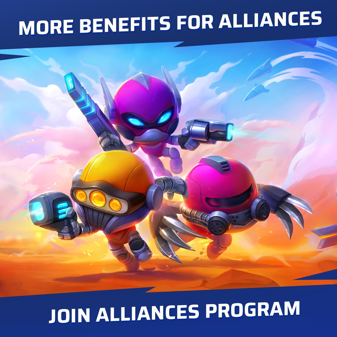 cryptobots_game's tweet photo. Introducing Alliance Program! 🚩

Too many new benefits for leaders and members to fit them all in one tweet! 👇

📕 Explore all Alliance Program features: https://t.co/6HNNpjy9Hc

🚩 Create Alliance: https://t.co/ssB23pHRwf

🤝 Join Alliance: https://t.co/Kh57yJaT43 https://t.co/0illdMhWjq