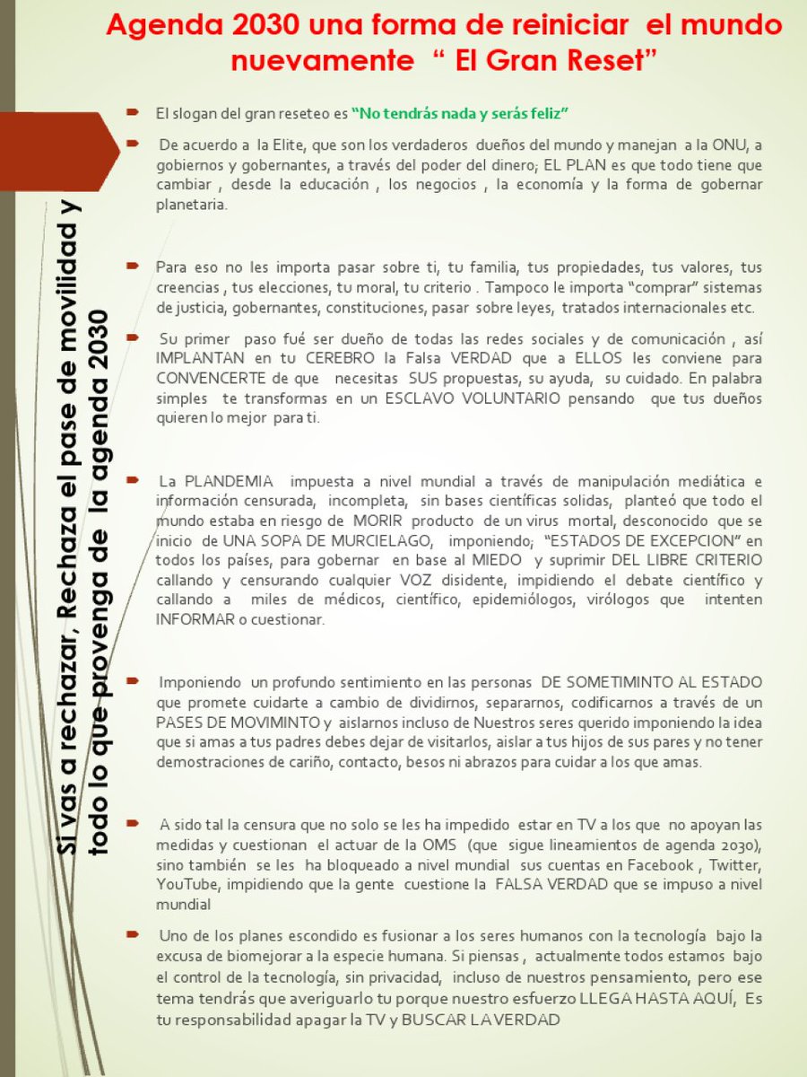 NOALPASECHILE's tweet photo. Objetivos #Agenda2030, relación con #PaseDeMovilidad  #pandemia.  Si #rechazas entiende que yodo esta de la mano. Te lo dicen en la cara y no lo vez https://t.co/DwZfczoGhx