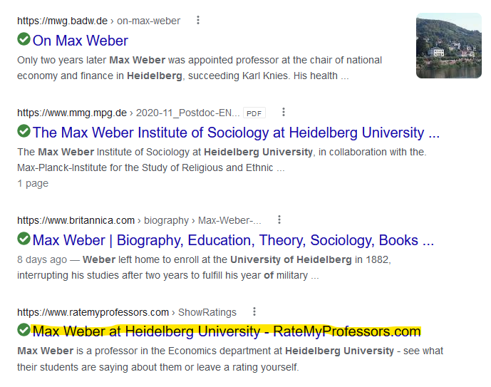 davidyamane's tweet photo. Brushing up on Max Weber's connection to Heidelberg University for my review of the Bellah biography and came across a link I did not dare click.
#soctwitter #maxweber #ratemyprofessors https://t.co/TryHOgBdUa