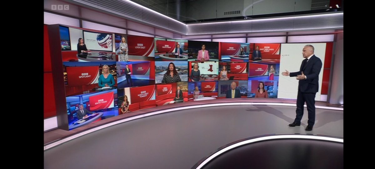 liamrotoole's tweet photo. It still makes me smile every night at the end of the #BBCTen @BBCNews @thehuwedwards #Zoom call with everyone on the big video wall .. Tonight for @BBCNWT it is @KellyForan .... https://t.co/RbUikixoZu