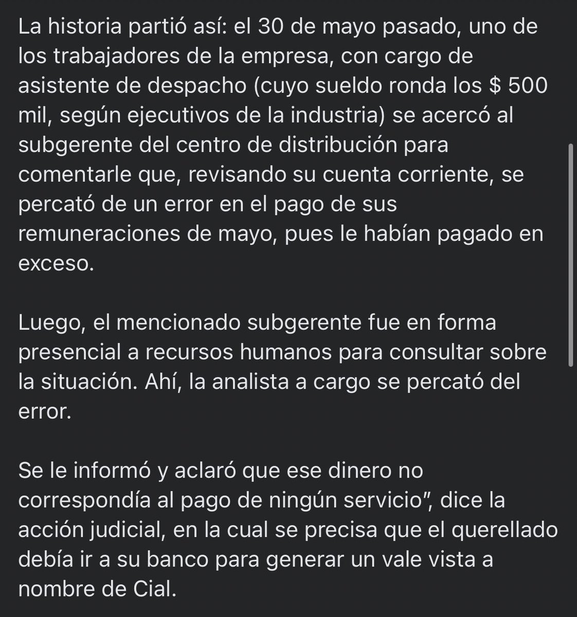 fernandos_cl's tweet photo. Le depositaron 165 millones por error y el hombre desapareció 🤩

Debe estar pasándola chancho https://t.co/JTKpChyHnp