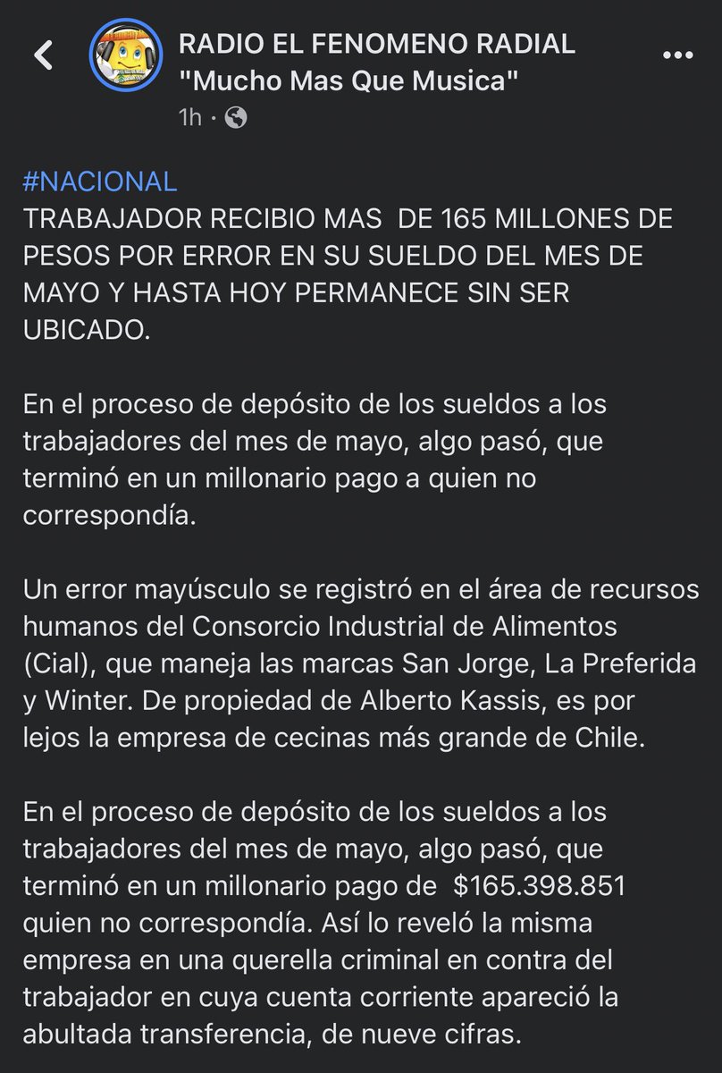 fernandos_cl's tweet photo. Le depositaron 165 millones por error y el hombre desapareció 🤩

Debe estar pasándola chancho https://t.co/JTKpChyHnp