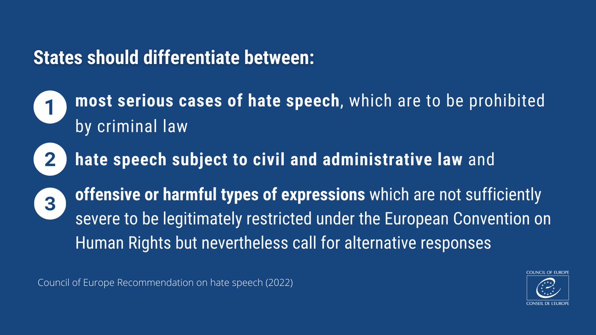 coe's tweet photo. It's International Day for Countering Hate Speech.

Join us in saying #NoToHate today &amp; everyday! #HateSpeech is a serious threat to human rights, democracy and rule of law.

The new #CoE guidelines on countering hate speech show the way forward for states
https://t.co/1mt6IfFxgo https://t.co/S8zvlPQyvB