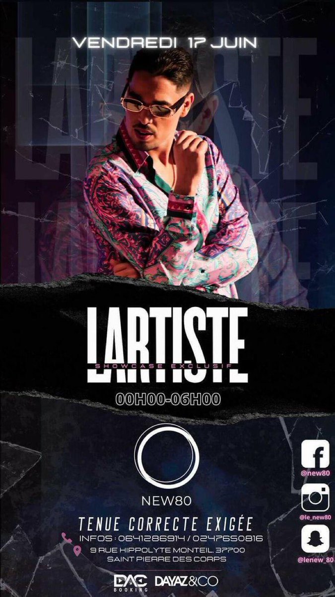 kzineb74's tweet photo. @TheRealLartiste sera sur scène à Tours ce soir au #new80 et tu crois je vais me laver ? Oh le fou
#lartiste #showcase #tours https://t.co/WXtZgwCacp