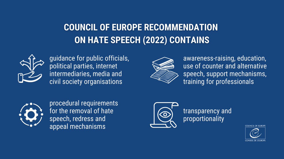 coe's tweet photo. It's International Day for Countering Hate Speech.

Join us in saying #NoToHate today &amp; everyday! #HateSpeech is a serious threat to human rights, democracy and rule of law.

The new #CoE guidelines on countering hate speech show the way forward for states
https://t.co/1mt6IfFxgo https://t.co/S8zvlPQyvB