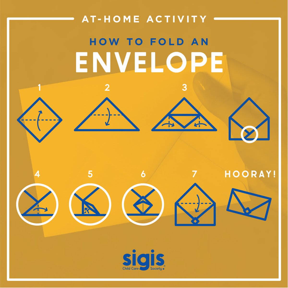 How to fold an Envelope: Follow these instructions to fold your own envelope! #stalbert #stalbertchildcare #stalbertdaycare #activitiesinstalbert #stalbertmoms #stalbertlife #stalbertevents #stalbertlocal #stalbertcommunity #stalbertalberta #stalbertkids #stalbertfamily #SIGIS