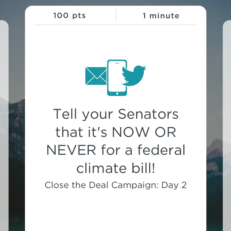 MyClimateApp's tweet photo. ACTION OF THE DAY: Tell your Senators that it's NOW OR NEVER for a federal climate bill!

Download the Climate Action Now app to take this action and thousands of others!