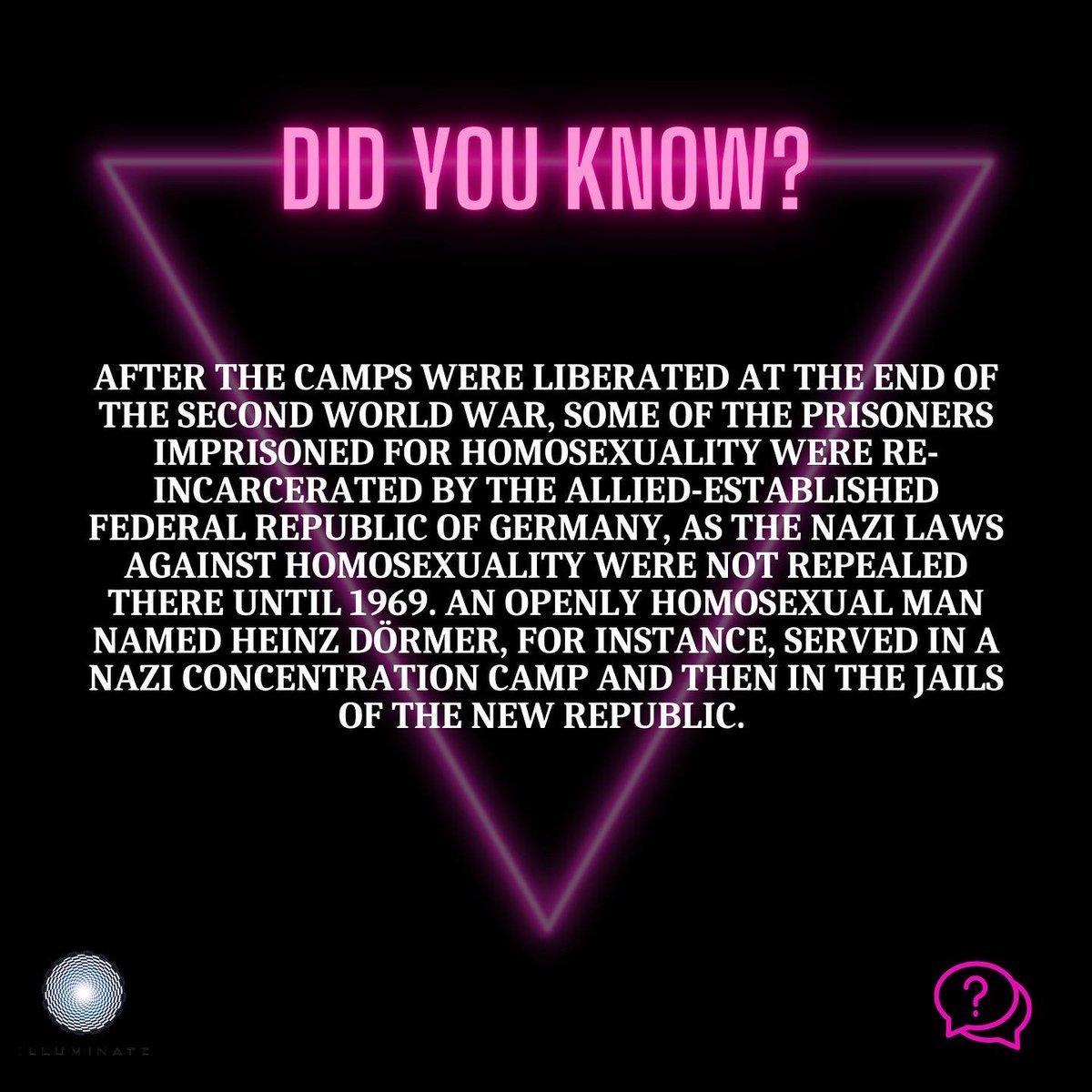 IlluminatedArts's tweet photo. Did you know? π€
#illuminatethearts #thepinktriangle #pinktriangle #pride #pridemonth https://t.co/qu64h2A2Zj