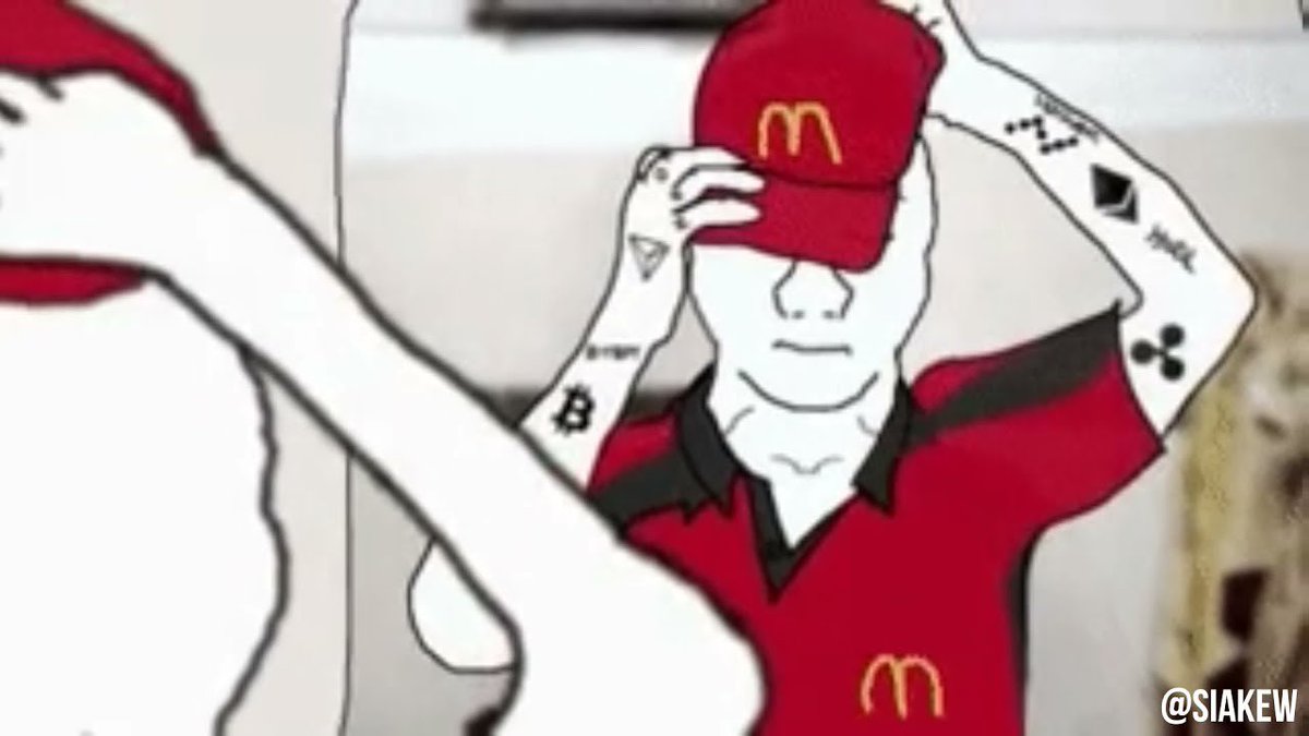 degenlifer's tweet photo. Looks like ill be off to working at @McDonalds if markets dont get some relief soon 🥴 #DIAMONDHANDS $RDBX #Vivk #AERC #degen #bitcoin #crypto https://t.co/jc38xFN16v