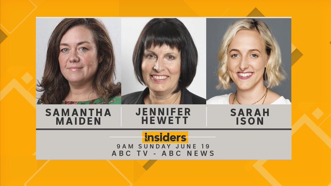 #insiders OK so ' our ABC ' is now having a lend . #insiders this Sunday with 2 ex Murdochs and 2 present Murdoch journos. The only thing missing will be the Harvey Norman ads. When do we get our ' independent' broadcaster back ?