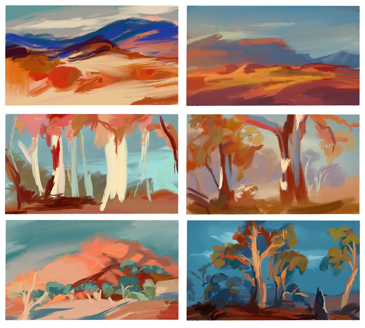 Hans Heysen colour studies, one of the kings of the watercolour gum trees.