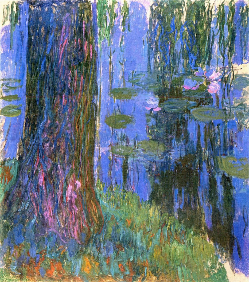 Arteymas_'s tweet photo. Sauce llorón y estanque de nenúfares, 1919, Jean Claude Monet https://t.co/XcTTUtDMeF