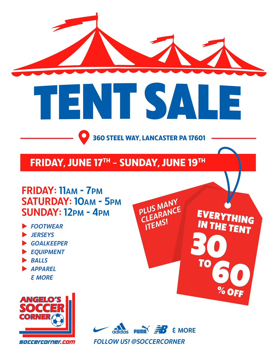 Tent Sale is ON! Don’t miss out on the best deals of the year!