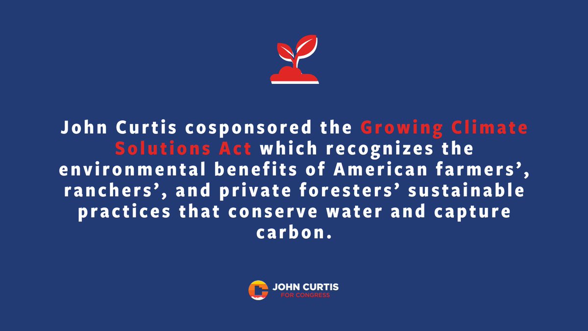 CurtisUT's tweet photo. American farmers and ranchers take better care of the environment than environmental extremists do. I cosponsored the Growing Climate Solutions Act, which recognizes the environmental benefits of American farmers’, ranchers’, and private foresters’ sustainable practices. 🌎💪🏼 https://t.co/rb9WDDdpNB