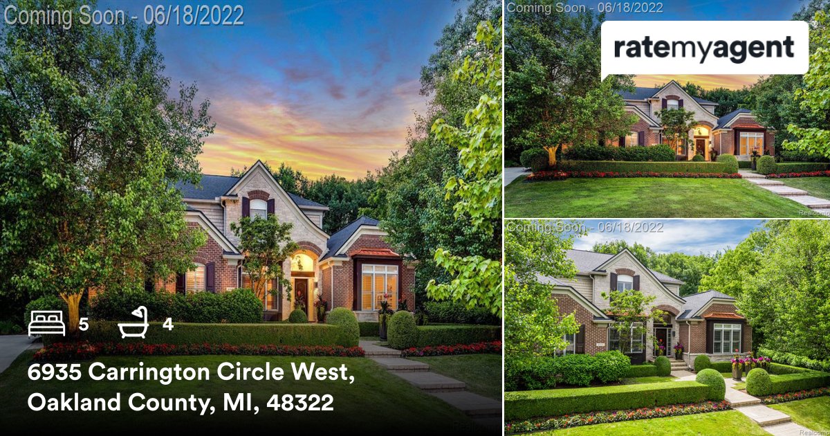 LucineTarman's tweet photo. 5 🛏 4 🛀  
📍 6935 Carrington Circle West, Oakland County, MI, 48322

My latest listing on #ratemyagent
https://t.co/Abp9qKJspD https://t.co/fzO8OFwJSe