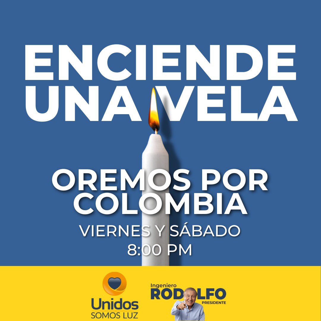 La unión entre colombianos es necesaria para combatir la mentira y la mala praxis política. Ha llegado el momento del cambio y la luz.
Oremos en familia .<a href="/CastilloMarelen/">Marelen Castillo</a> @RHpresidente <a href="/ingrodolfohdez/">Ing Rodolfo Hernandez 🇨🇴!</a> #PetroMentiroso