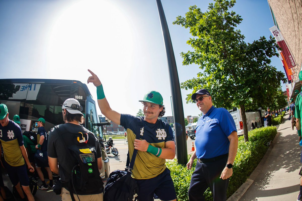 NDBaseball's tweet image. Arrival flicks 📸

#GoIrish x #MCWS