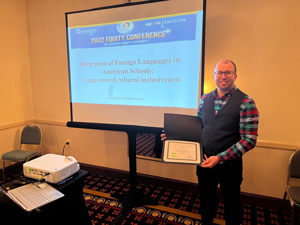 MccrayTakesha's tweet photo. Congratulations to our foreign language teacher from the TCLP program! Mr. El Quadri presented at the Equity conference today! #bcpsequityconference https://t.co/AIMeP3Z6O5