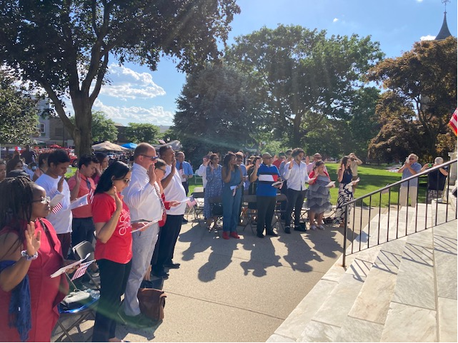 After 30 Citizens are sworn in each person was awarded their certificate and a gift from the Elks Lodge