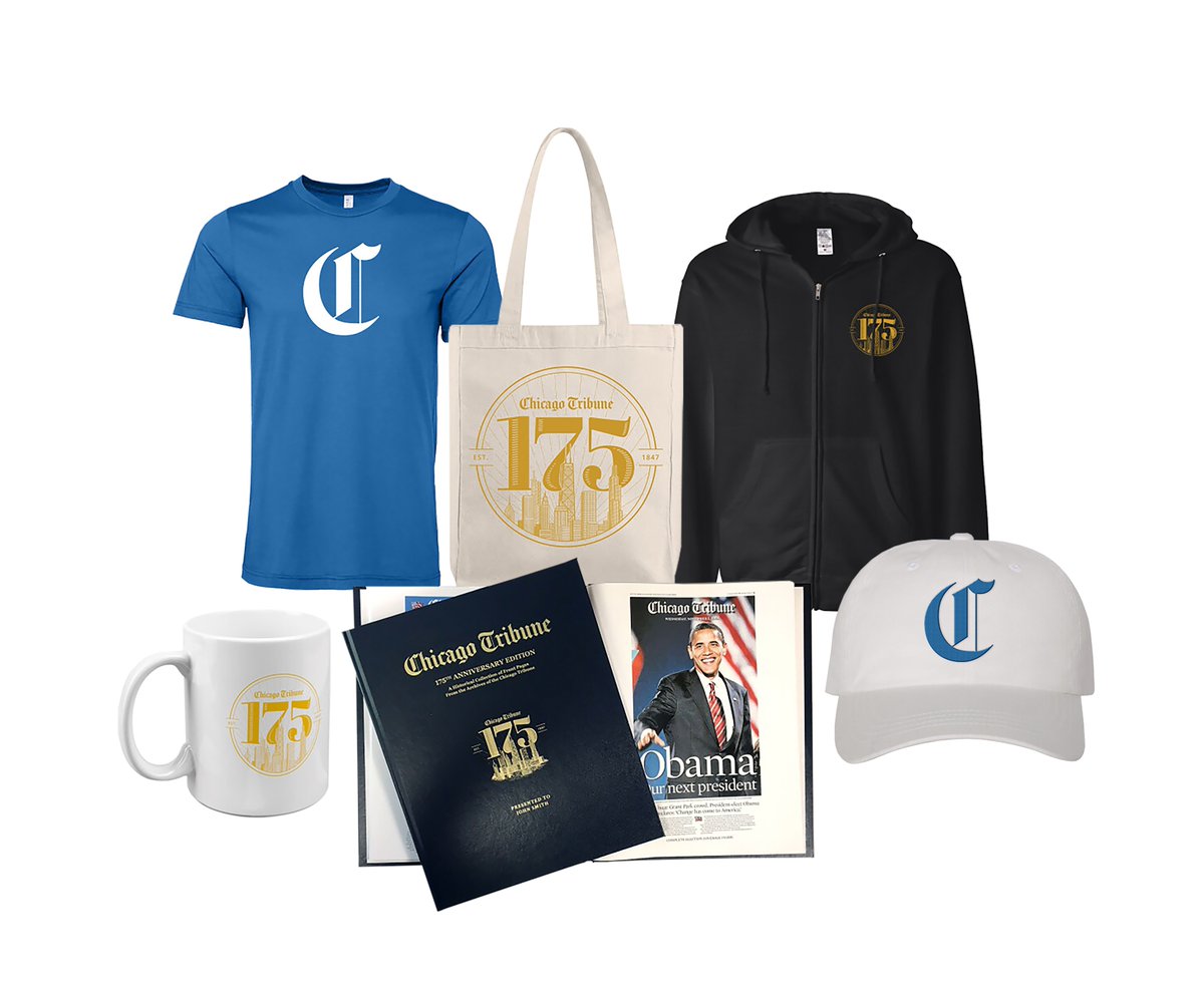 chicagotribune's tweet photo. Shop the full 175th anniversary collection here: https://t.co/KJblSY74ad https://t.co/sKxL3MQsJG