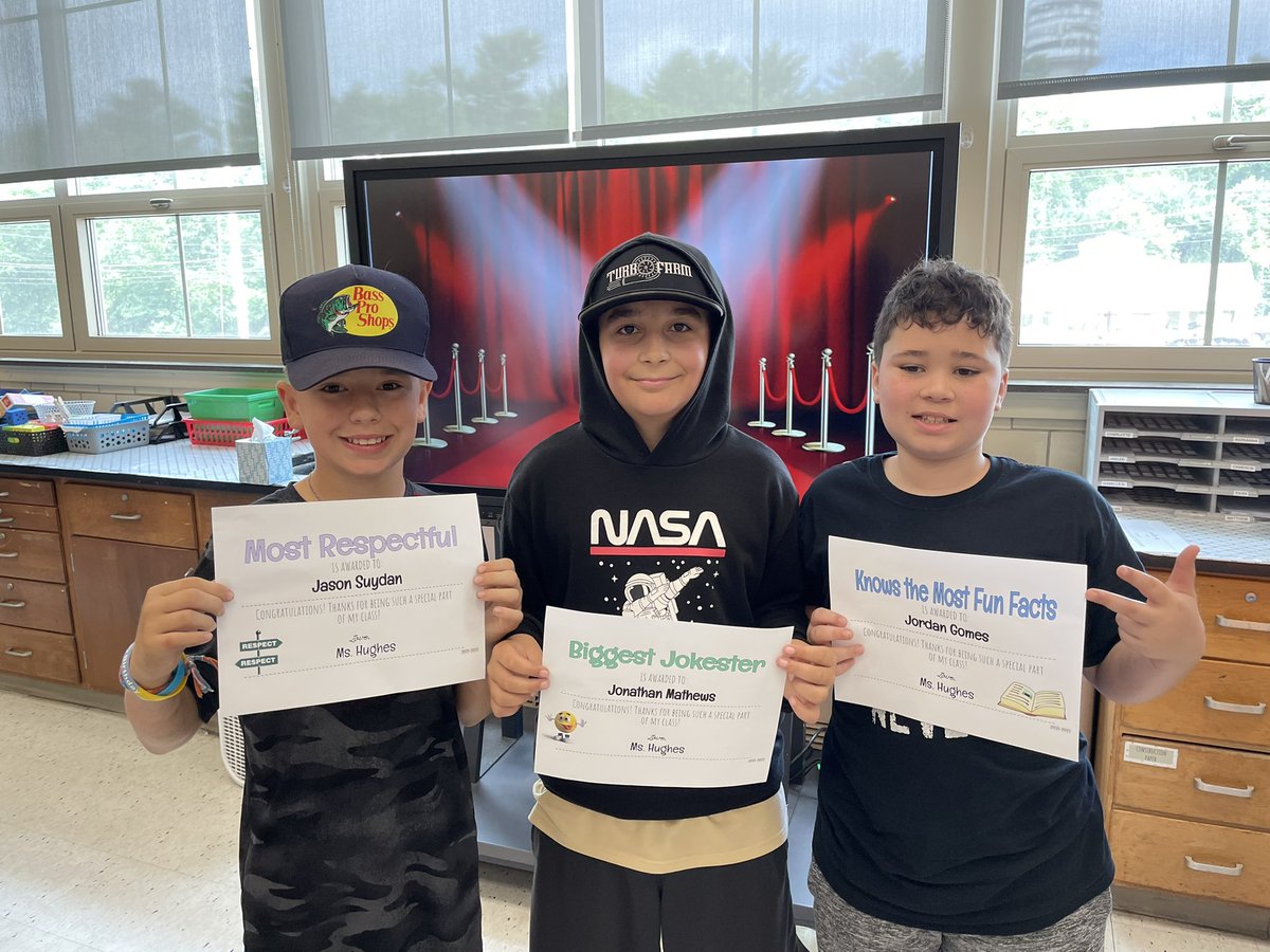 Hughes5thGrade's tweet photo. More pics from today… we completed our Egg Drop Challenge AND had an award ceremony! Couldn’t be more proud of these kids and how hard they have worked this year. Now time to celebrate! 🎉 #HAYNation https://t.co/kVuykHbJdf