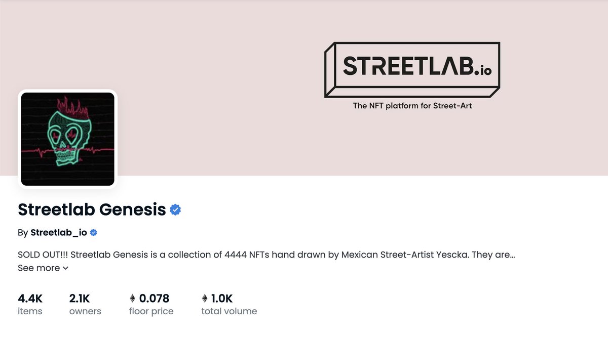 Streetlab_io's tweet photo. GM ☕️

Woke up &amp; took a deep breath to realize what's happening:
► On June 2nd we sold out the entire Streetlab Genesis collection in less than 3 hours🙌
► 16 days after we hit 1000ETH of trading volume on @opensea🤯
► On June 30 we host our 1st drop with @OneTruthNFT🐶

LFG🚀 https://t.co/wLY39oaqUq