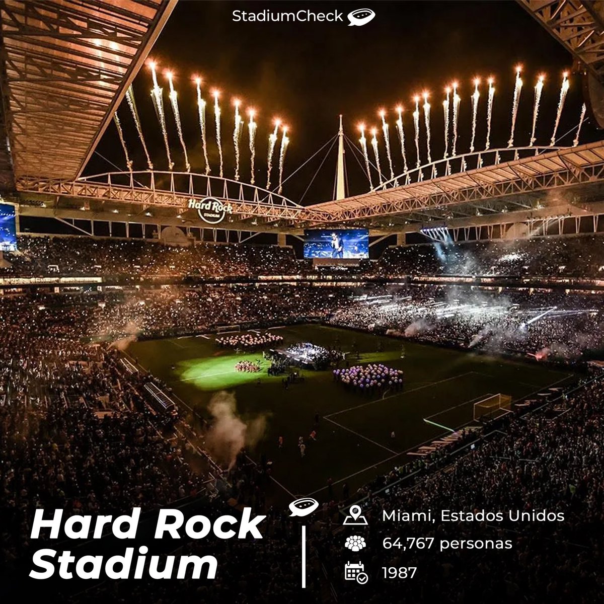 StadiumCheck's tweet photo. 𝗛𝗮𝗿𝗱 𝗥𝗼𝗰𝗸 𝗦𝘁𝗮𝗱𝗶𝘂𝗺 🏟🇺🇸

Refleja el centro de la cultura dinámica e internacional de Miami, ya que hoy en día es hogar de los Miami Dolphins, el Orange Bowl 🏈, el Gran Premio de Miami 🏎, el Abierto de Miami 🎾 y solía serlo para los Miami Marlins ⚾️ hasta 2011. https://t.co/sPXst3OOLx