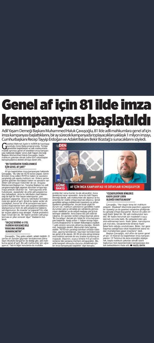 <a href="/Mhalukcavusoglu/">M.Haluk Çavuşoğlu</a> AF İSTİYORUZ 
İçerde zorda olan mahkumlarimiz icin uğraşıyoruz bütün mahkum yakınları bu kampanyaya ve bizler için çabalayan <a href="/AdilYasamResmi/">Adil Yaşam Derneği</a> derneğine her konuda destek vermeliyiz