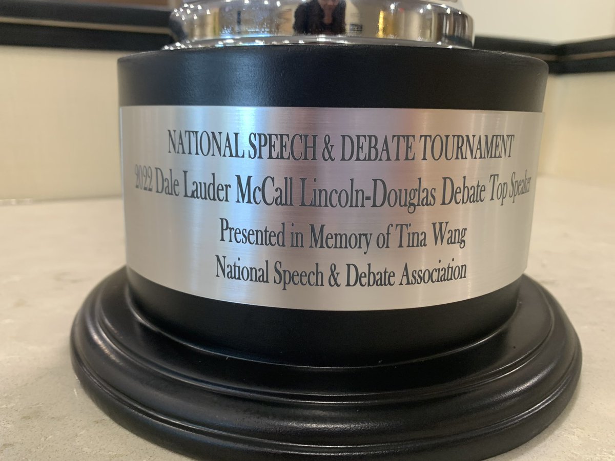 Congratulations to the Lincoln-Douglas National Speech and Debate Champion our very own Easton Logback.  Hawk Proud!!