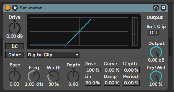 mrbillstunes's tweet photo. literally just set saturator's settings to this, throw it on your master &amp; mix into it 🤷‍♂️ that's essentially all I'm doing these days. #hardclipgang

color off ✅
set mode to digital clip ✅
turn soft clip off ✅
right click the device &amp; turn hi-quality mode off ✅ https://t.co/zh3uw3tQ1O