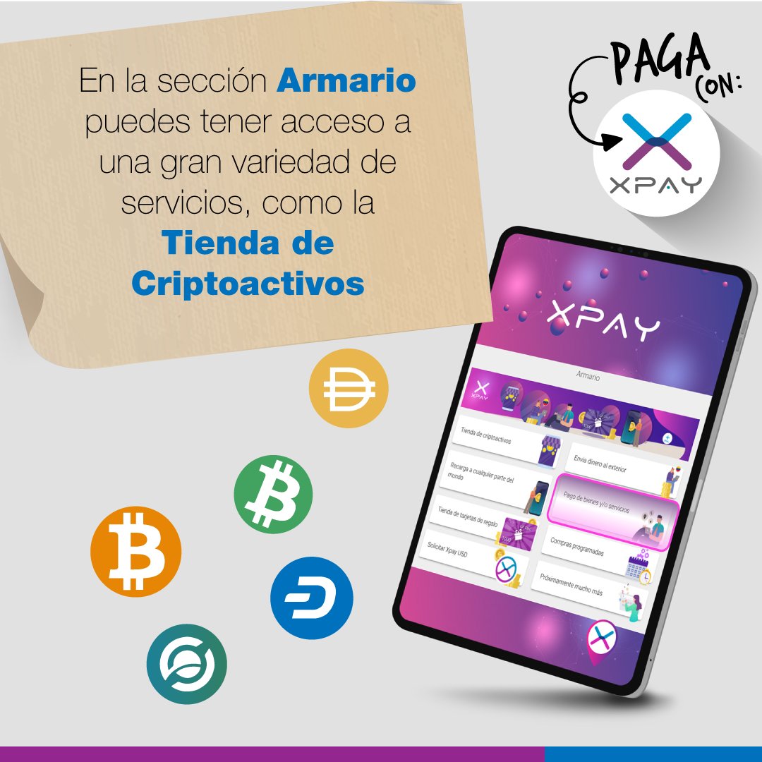 XpayCash's tweet image. #Xpay | Desde esta sección &quot;Armario&quot; tienes la opción de #ComprarCriptos en nuestra #PasarelaDePagos🙌