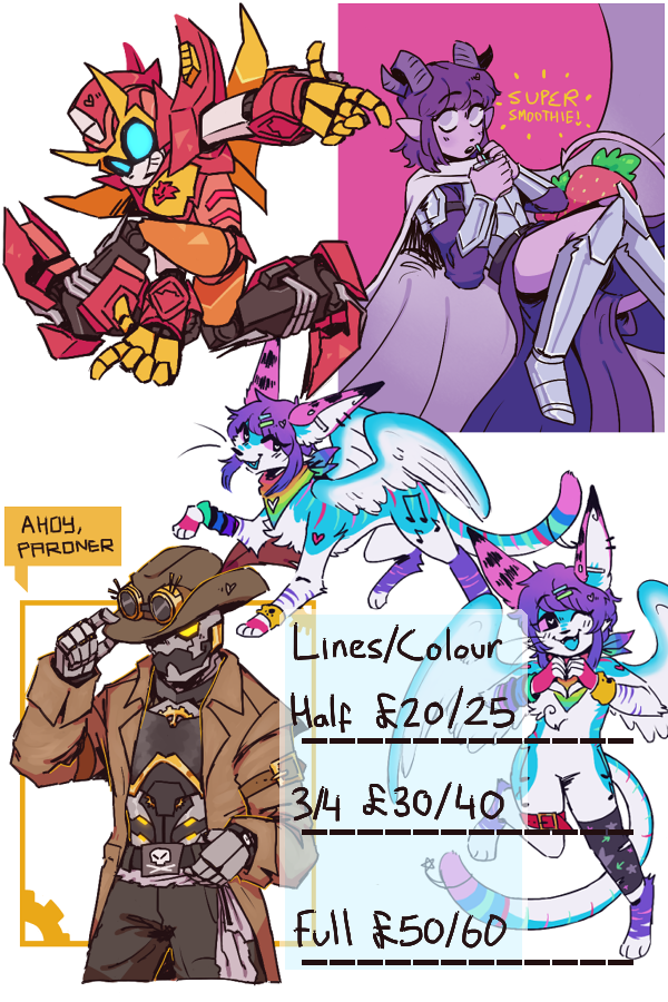 hey gaymers updated my comm sheet :3 prices r in GBP, more info in thread, dm if ur incherested ( •̀ ω •́ ) !