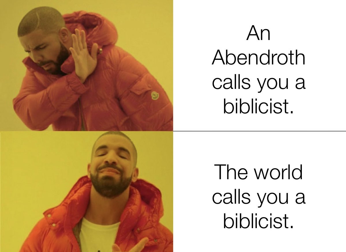 SoCoRadi0's tweet photo. Being called a biblicist: insult or compliment? https://t.co/RwK5OHHqti