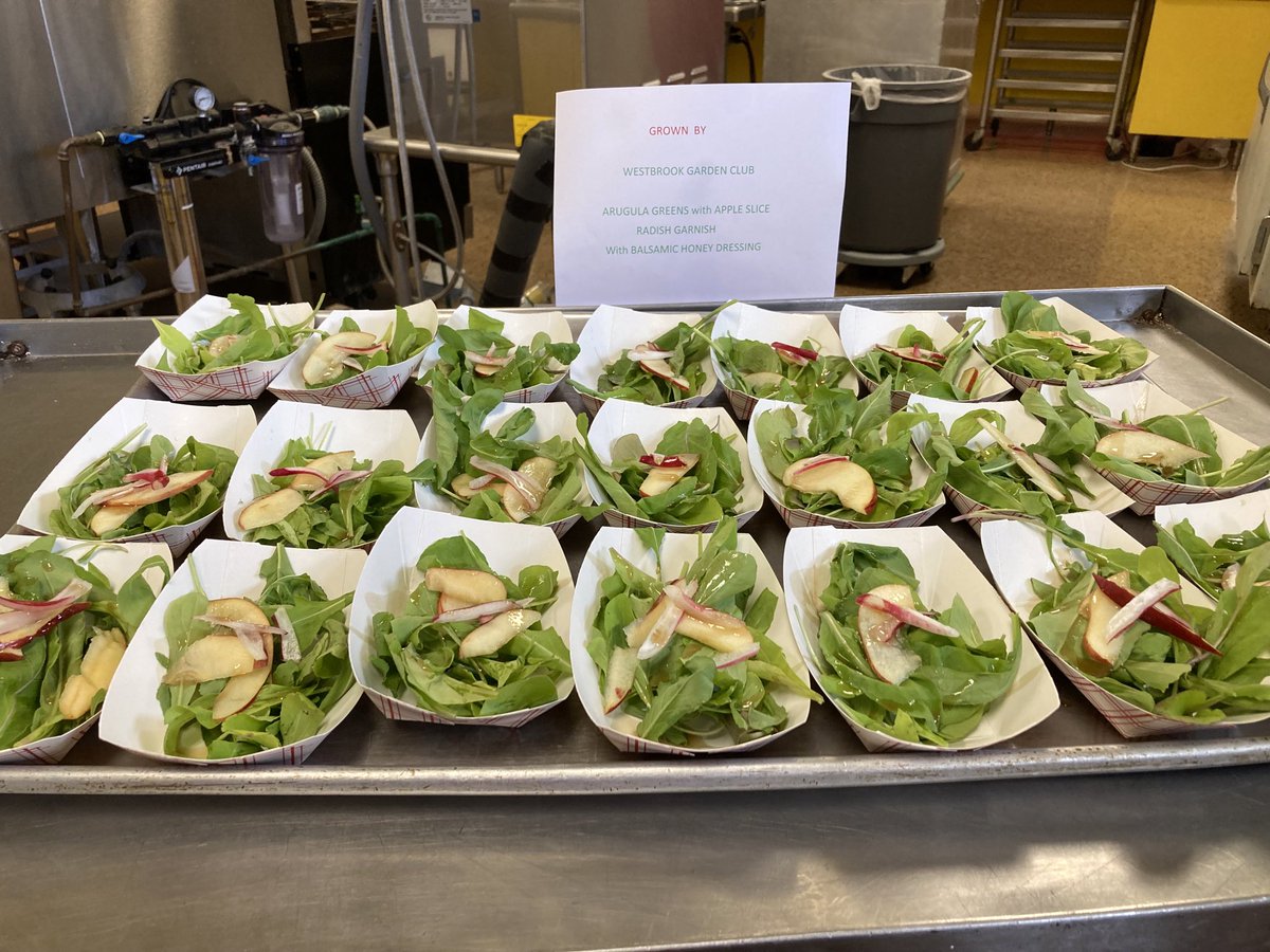 Wow!  Our Garden Club has a green thumb!  Thank you Mrs. Standish for putting together these great arugula salads from our garden!!