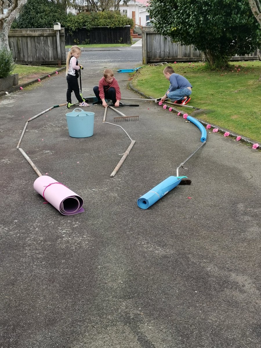 tutugd's tweet photo. Nanny, look what we made! It's a scooter track and we decorated the driveway. #creative #pickedthecamellias #lotsafun https://t.co/feyWk3OXk7