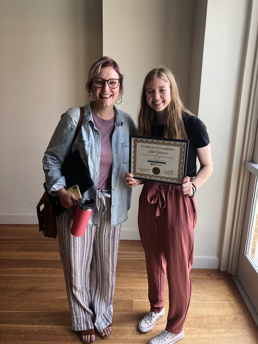 Congrats to <a href="/KatieGerbasich/">Katie Gerbasich</a> for completing a weeklong program at <a href="/UNTsocial/">University of North Texas</a> in the <a href="/ScrippsHowardFd/">Scripps Howard Fund and Scripps Howard Foundation</a> Emerging Journalist Program. She starts her paid journalism internship Tuesday. She will lead the yearbook staff her senior year. <a href="/HumbleISD_KPHS/">Kingwood Park HS</a> <a href="/KParkGBBall/">K Park G Basketball</a> <a href="/kparkgirlsoc/">KPark Girls Soccer</a>