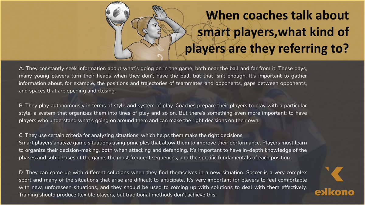 ekkonomethod's tweet photo. WHAT DOES IT TAKE TO BE A SMART PLAYER?
Find on the photo Ekkono's answer to this question explained on the book "𝘌𝘬𝘬𝘰𝘯𝘰 𝘔𝘦𝘵𝘩𝘰𝘥. 𝘛𝘩𝘦 𝘩𝘪𝘴𝘵𝘰𝘳𝘺 𝘰𝘧 𝘢 𝘚𝘶𝘤𝘤𝘦𝘴𝘴𝘧𝘶𝘭 𝘍𝘰𝘰𝘵𝘣𝘢𝘭𝘭 𝘔𝘰𝘥𝘦𝘭. (2019)”
#Ekkono #isolatedtraining
#integratedtraining https://t.co/h3Q2F1tZHt