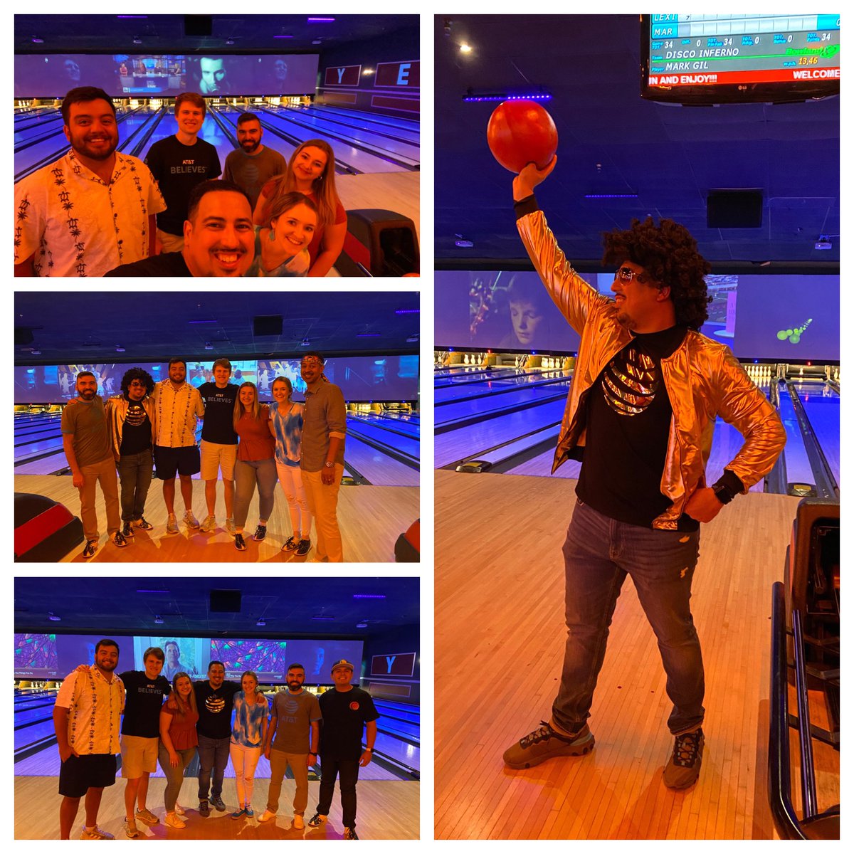 mg2_atx's tweet photo. Team Disco Inferno had the lanes on 🔥🔥🔥!!! Great times supporting the great work @JADallas does in the DFW community #stayGroovybowlathon #jadallas #juniorachievement #bowlingforacause #LifeAtATT https://t.co/1QXnElswoD