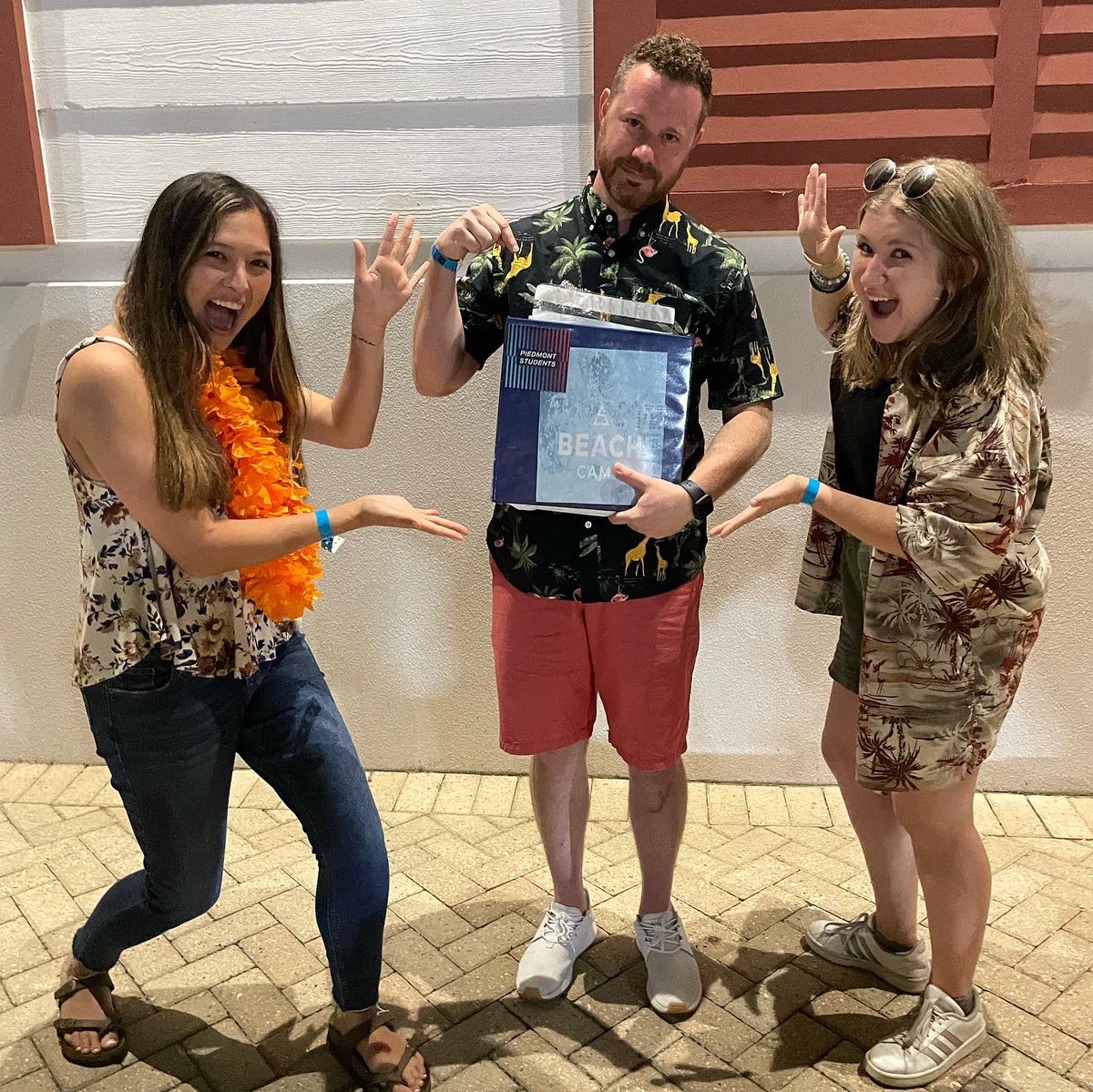 NateGalloway's tweet photo. Big shout out to these two ladies and an amazing group of student leaders for helping to provide students with a great week away at camp! Also small shout out to Jerry, a.k.a. the camp binder. #PiedmontStudents #StudentLifeCamp https://t.co/8qncIvD38h