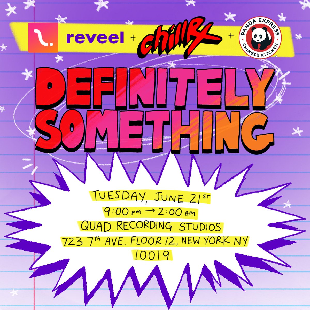 r3vl_xyz's tweet photo. Surprise! We will also be at Quad Studios with @iamchillpill on June 21st! Come by for our “drop a verse” open studio session, a featured guest music NFT panel, a live DJ set by @iamGriffter, &amp; a late night karaoke competition🎤 #definetlysomething https://t.co/MyrUAcq2zz