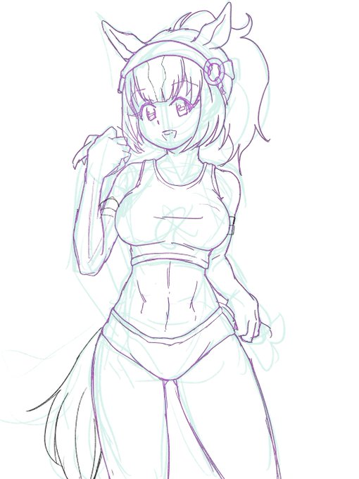 いつ描いたのか分からないくりげちゃんのラフが出てきたので供養 