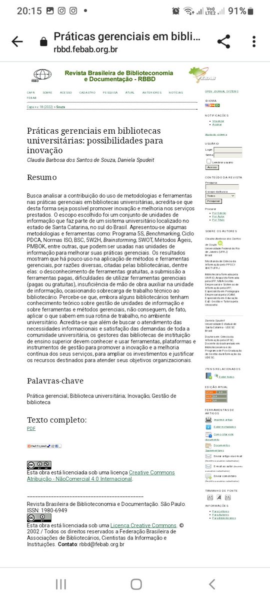 arq_csouza's tweet photo. Indicação de leitura.
Primeiro artigo de 2022 em companhia da querida -DaniSpudeit foi publicado hoje pela #RBBD #febab
https://t.co/lS6jznVx6K https://t.co/VtwHbX1LAw